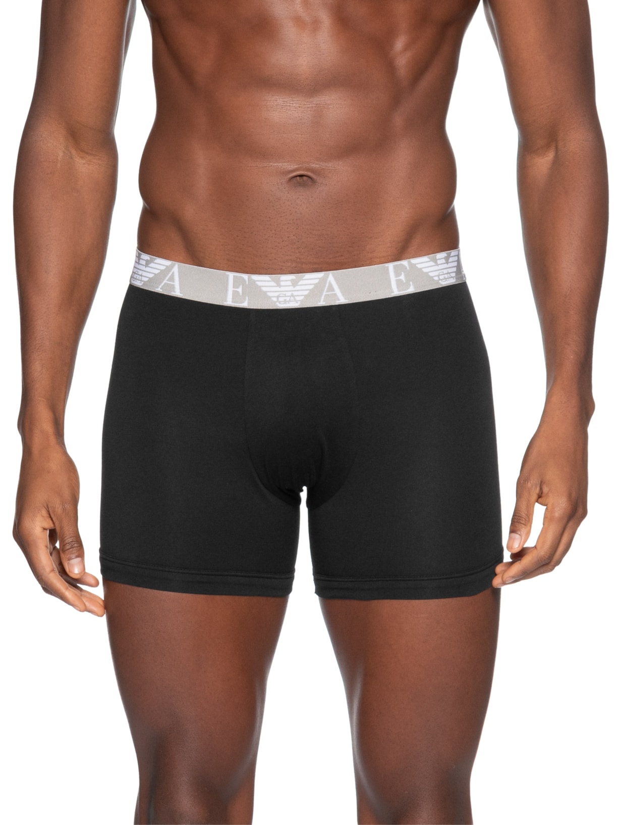 Kit 3 Cuecas Boxer Bottom 3 Peças Cinza Emporio Armani Bodywear