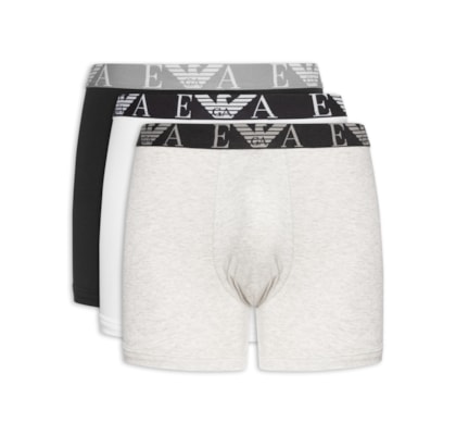Kit 3 Cuecas Boxer Bottom 3 Peças - Cinza