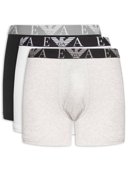 Kit 3 Cuecas Boxer Bottom 3 Peças - Cinza