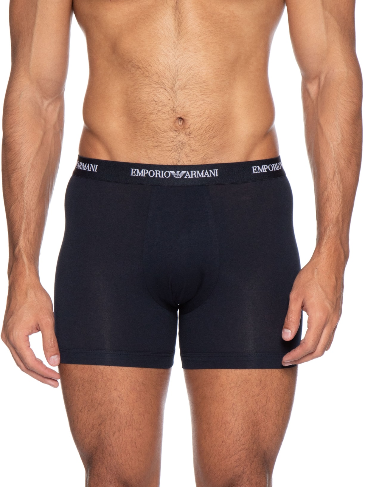 Kit 3 Cuecas Boxer Bottom Azul Emporio Armani Bodywear