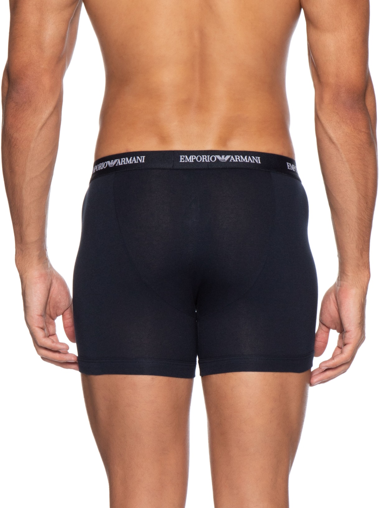 Kit 3 Cuecas Boxer Bottom Azul Emporio Armani Bodywear