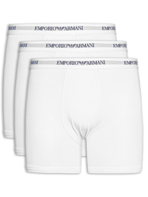 Kit 3 Cuecas Boxer Bottom - Branco