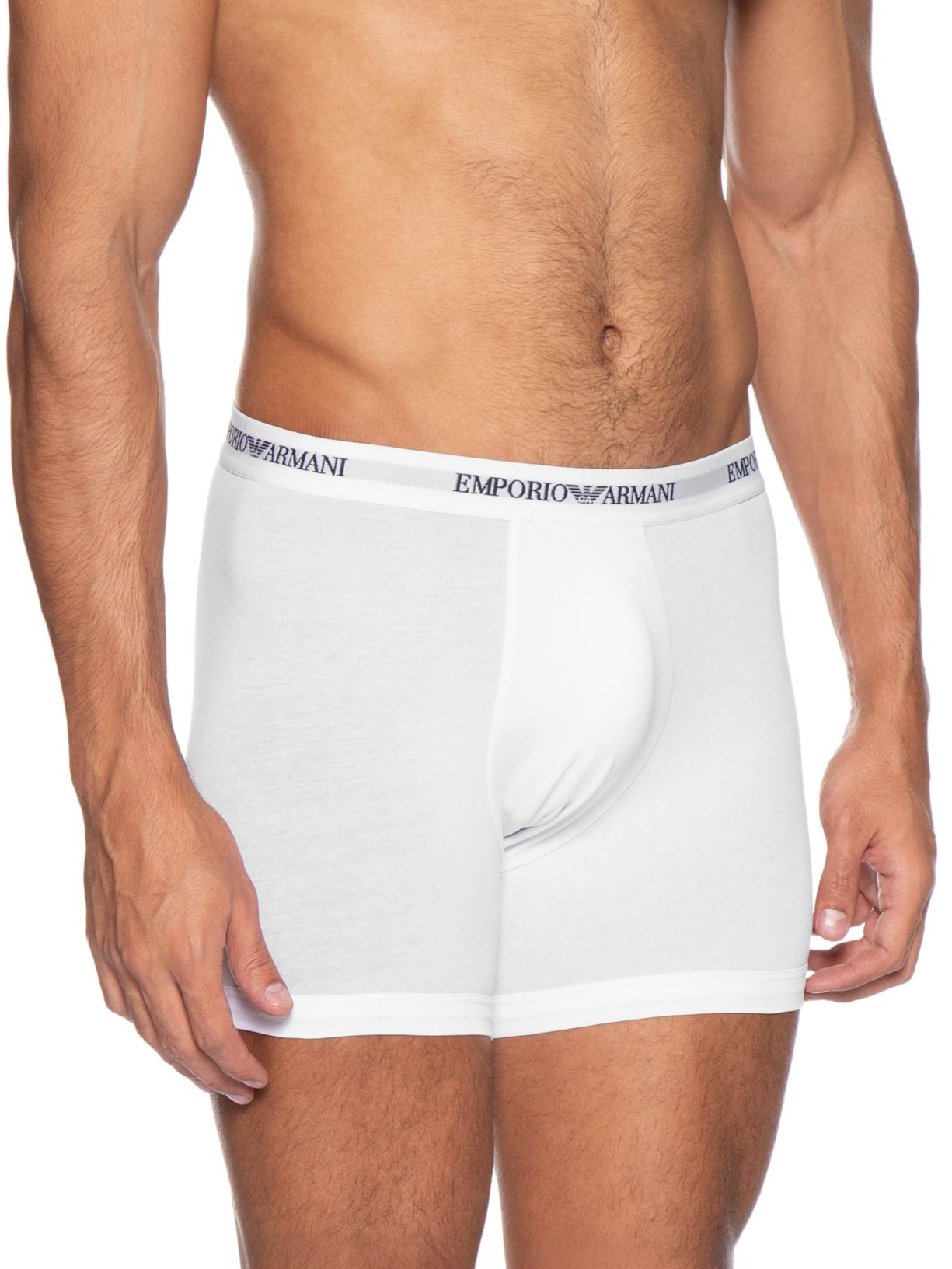 Kit 3 Cuecas Boxer Bottom Branco Emporio Armani Bodywear