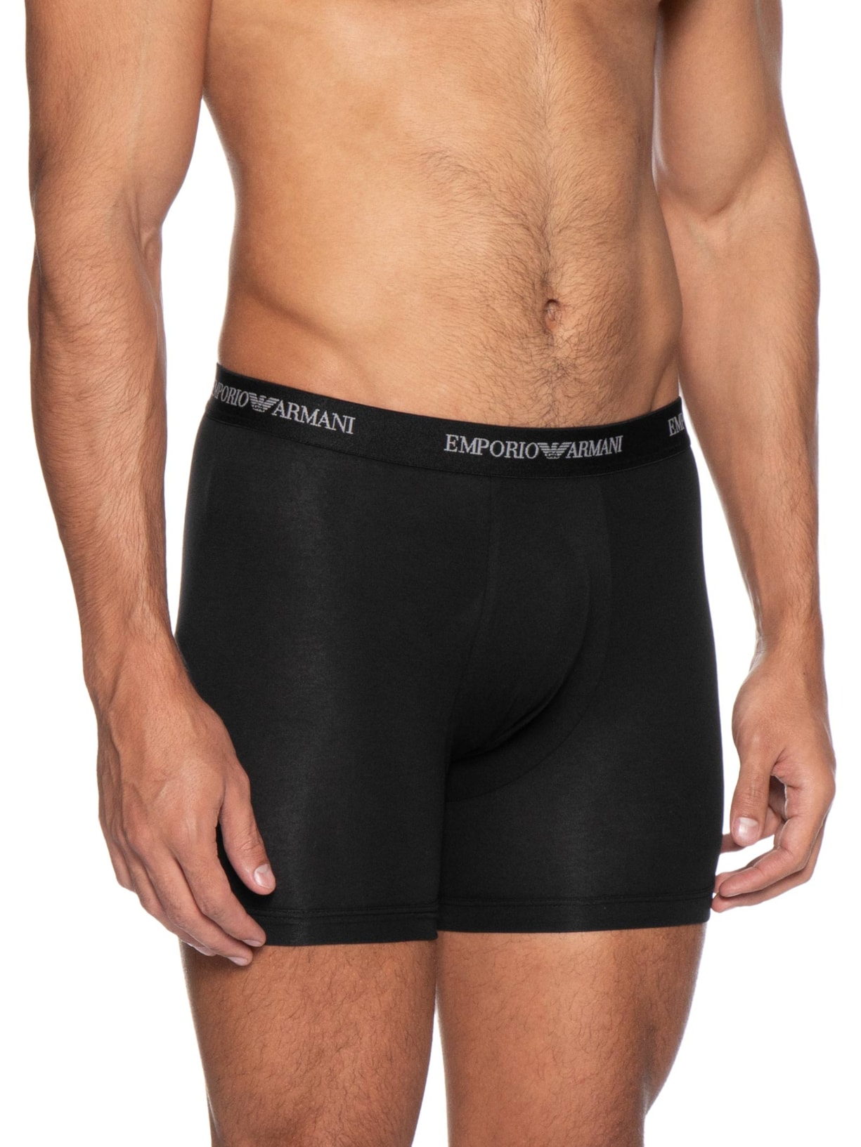 Kit 3 Cuecas Boxer Bottom Preto Emporio Armani Bodywear