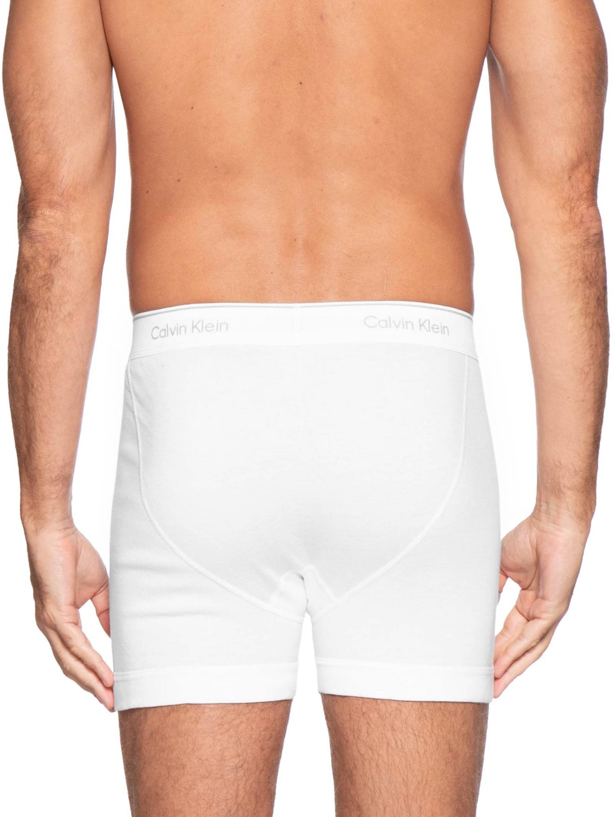 Kit 3 Cuecas Boxer Brief em Ribana De Algodão Branco Calvin Klein Underwear