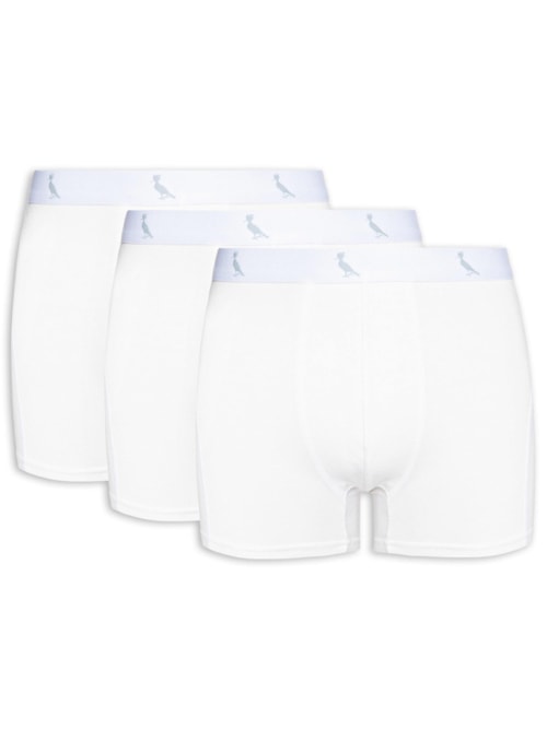 Kit 3 Cuecas Boxer Reserva Algodão - Branco