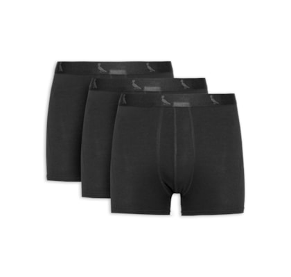 Kit 3 Cuecas Boxer Reserva Algodão - Preto