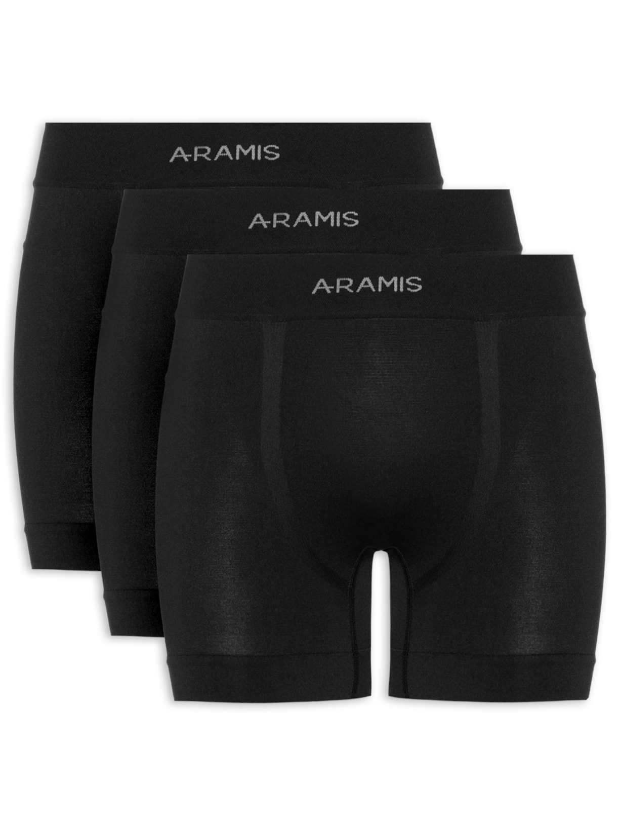 Kit 3 Cuecas Boxer Sem Costura - Preto