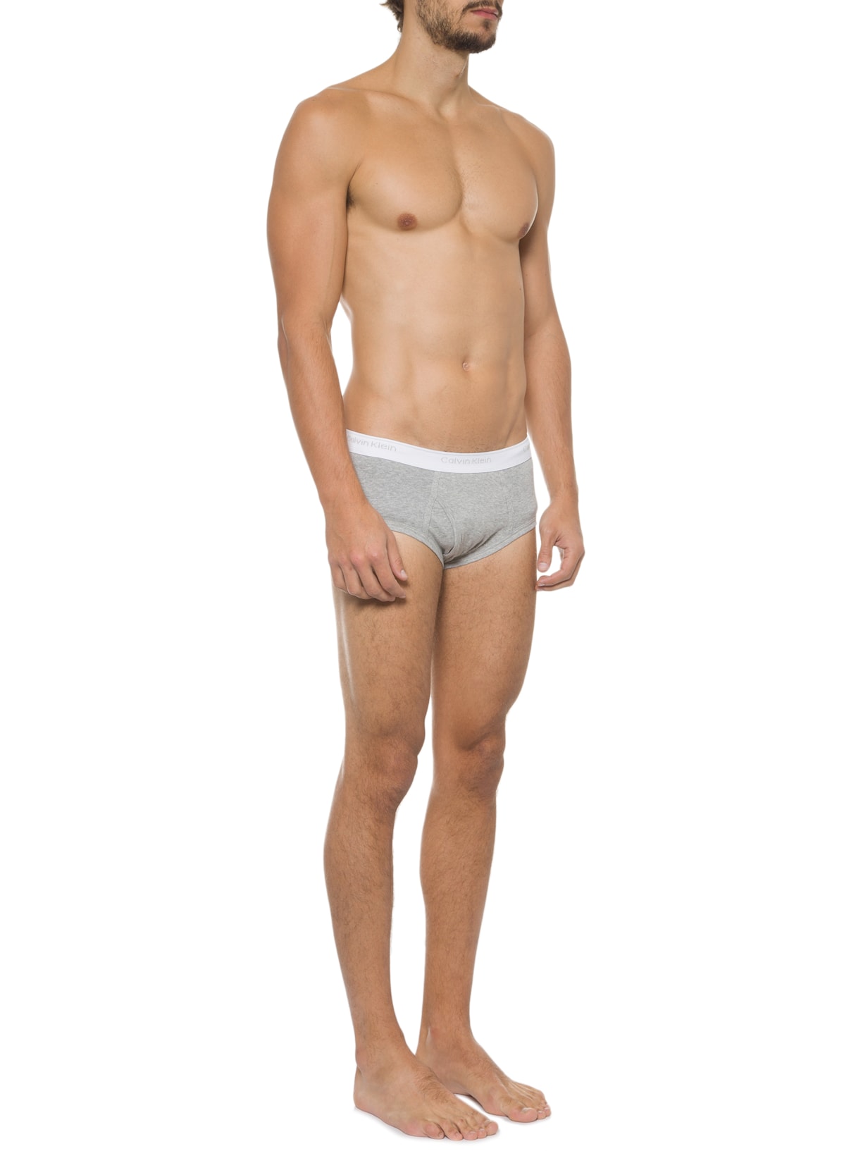 Kit 3 Cuecas Brief Cinza Calvin Klein Underwear