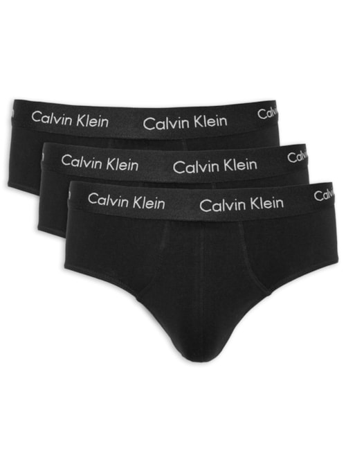 Kit 3 Cuecas Brief - Preto