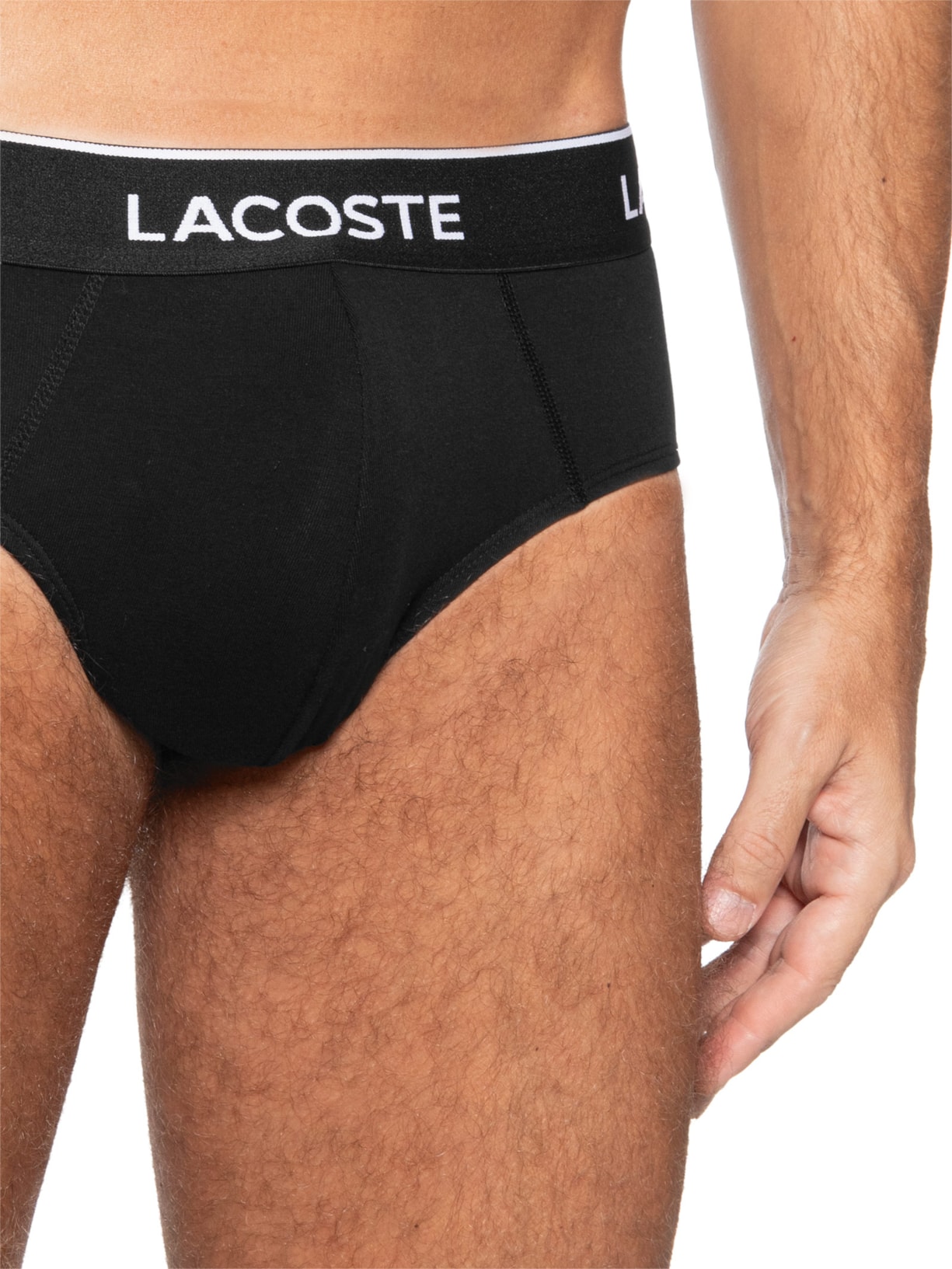 Kit 3 Cuecas Briefs Stretch Preto Lacoste