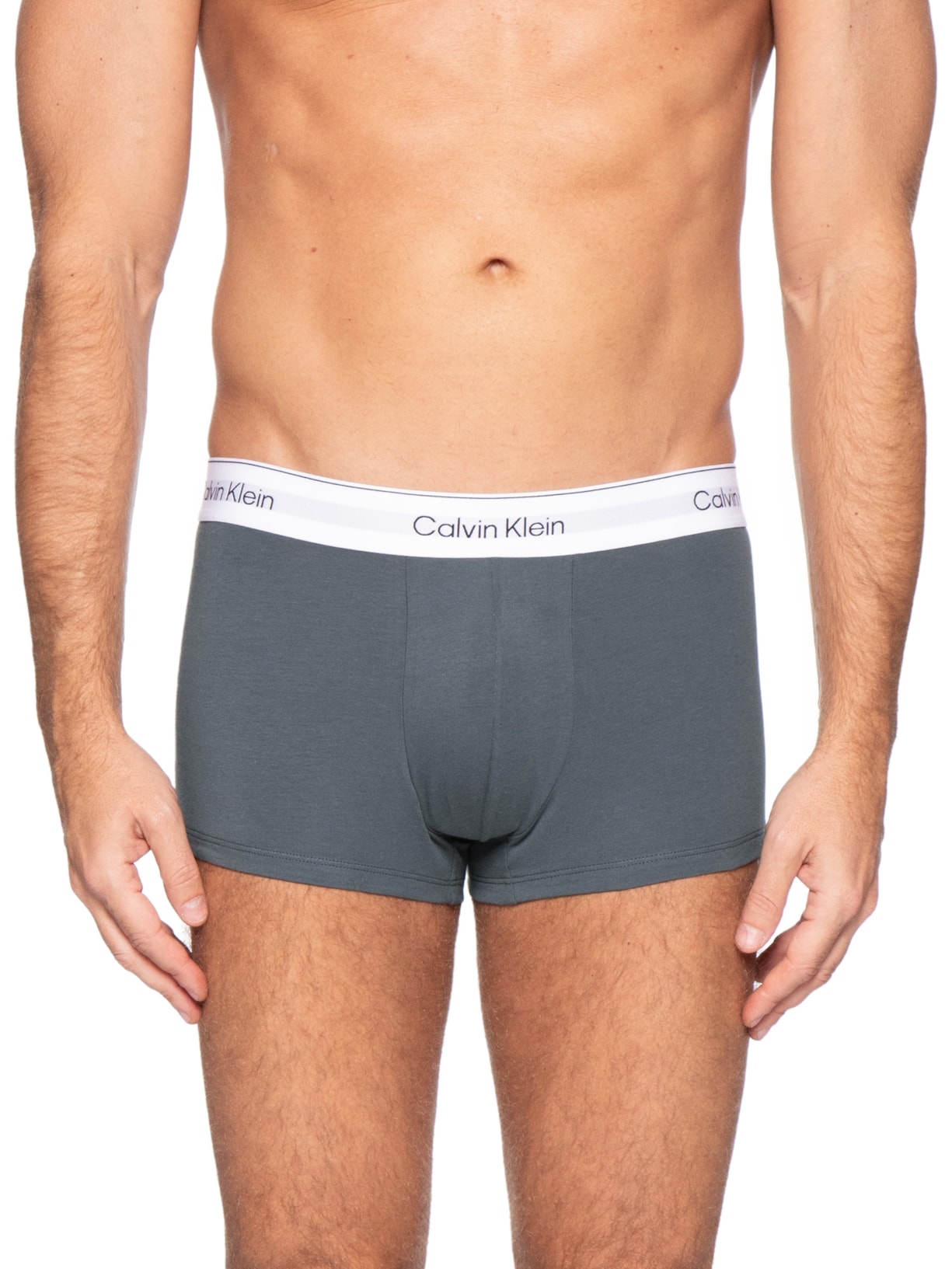 Kit 3 Cuecas Low Rise Trunk Icon Cotton Stretch Azul Calvin Klein Underwear