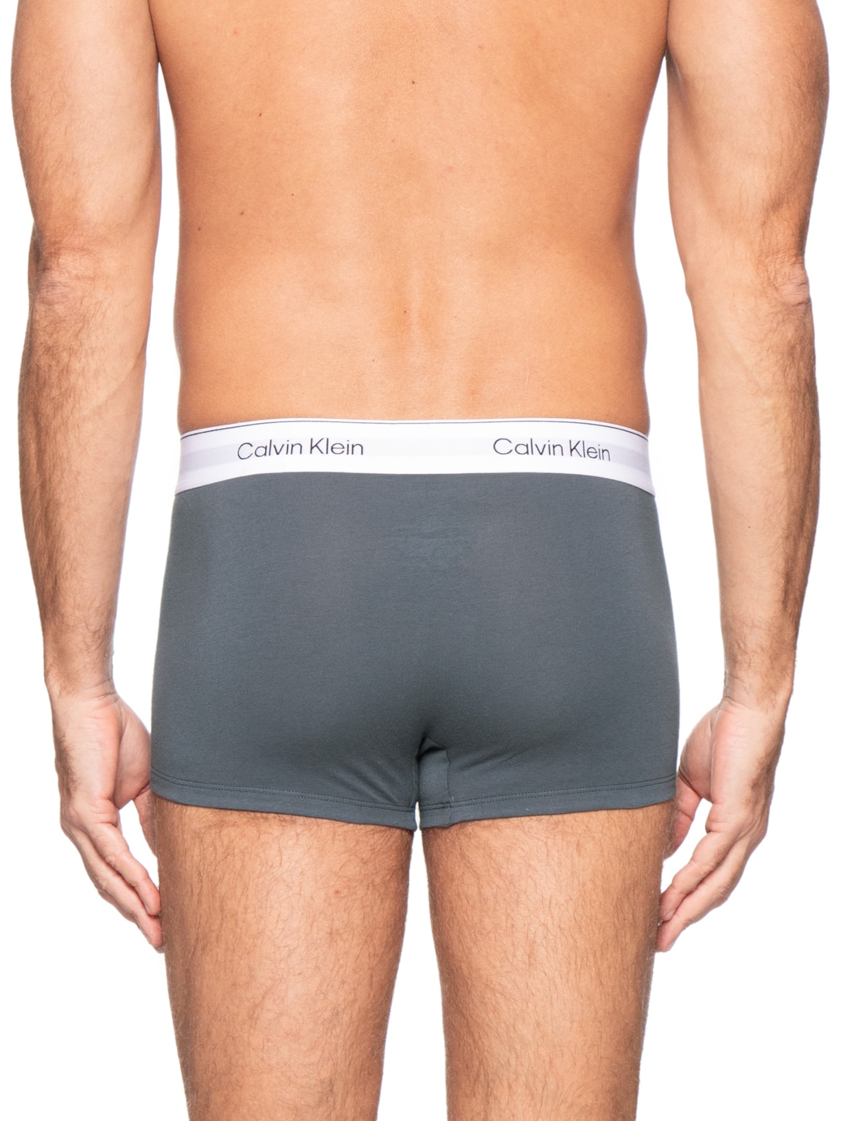 Kit 3 Cuecas Low Rise Trunk Icon Cotton Stretch Azul Calvin Klein Underwear