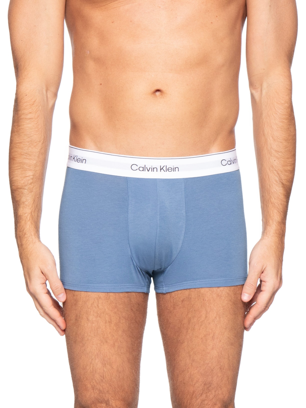 Kit 3 Cuecas Low Rise Trunk Icon Cotton Stretch Azul Calvin Klein Underwear