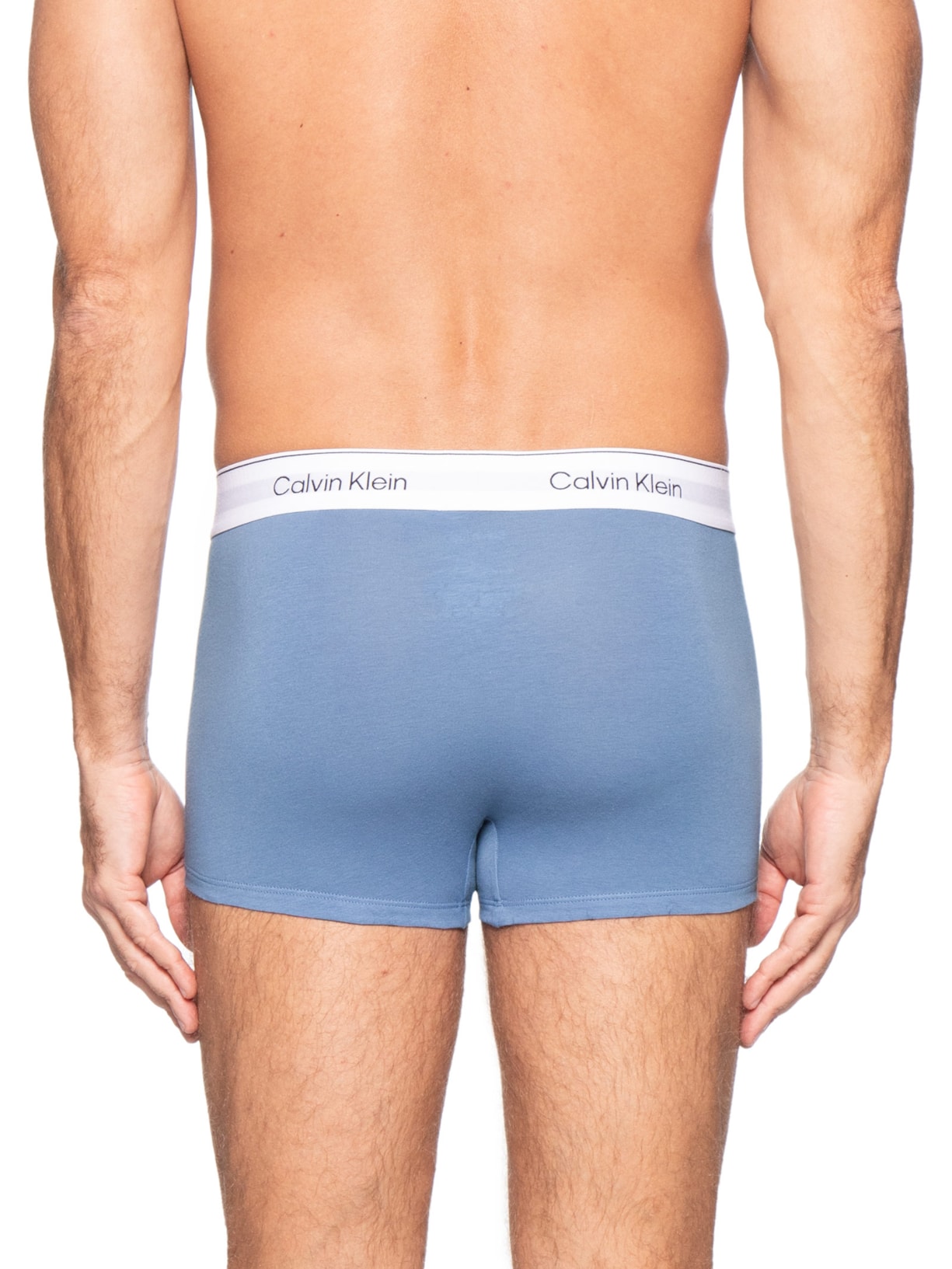 Kit 3 Cuecas Low Rise Trunk Icon Cotton Stretch Azul Calvin Klein Underwear