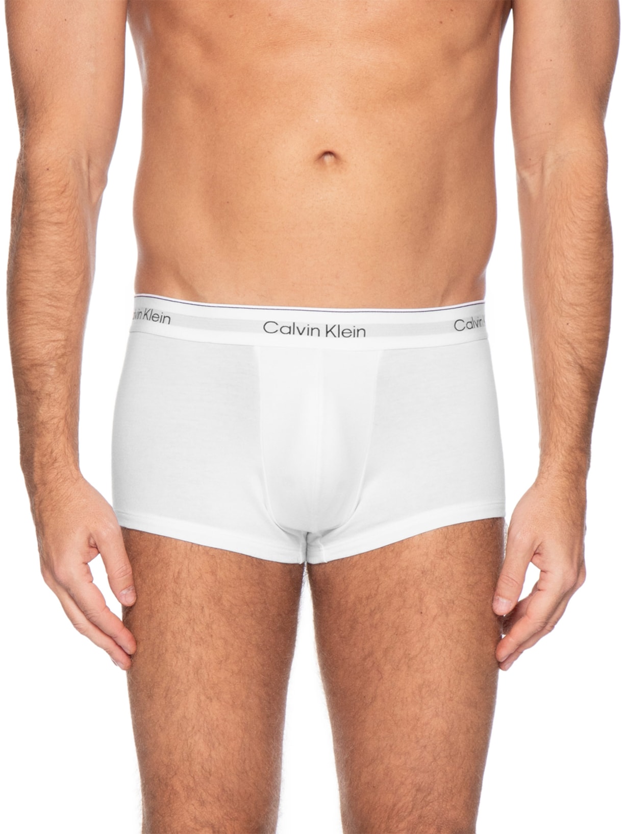 Kit 3 Cuecas Low Rise Trunk Icon Cotton Stretch Azul Calvin Klein Underwear