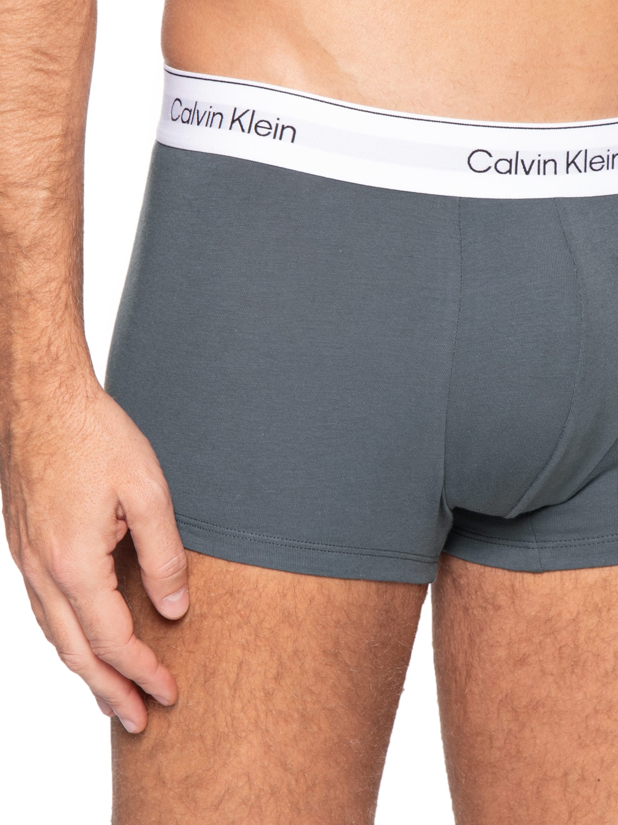Kit 3 Cuecas Low Rise Trunk Icon Cotton Stretch Azul Calvin Klein Underwear