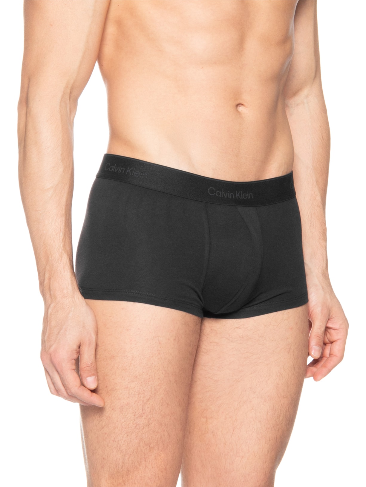 Kit 3 Cuecas Low Rise Trunk Icon Cotton Stretch Preto Calvin Klein Underwear