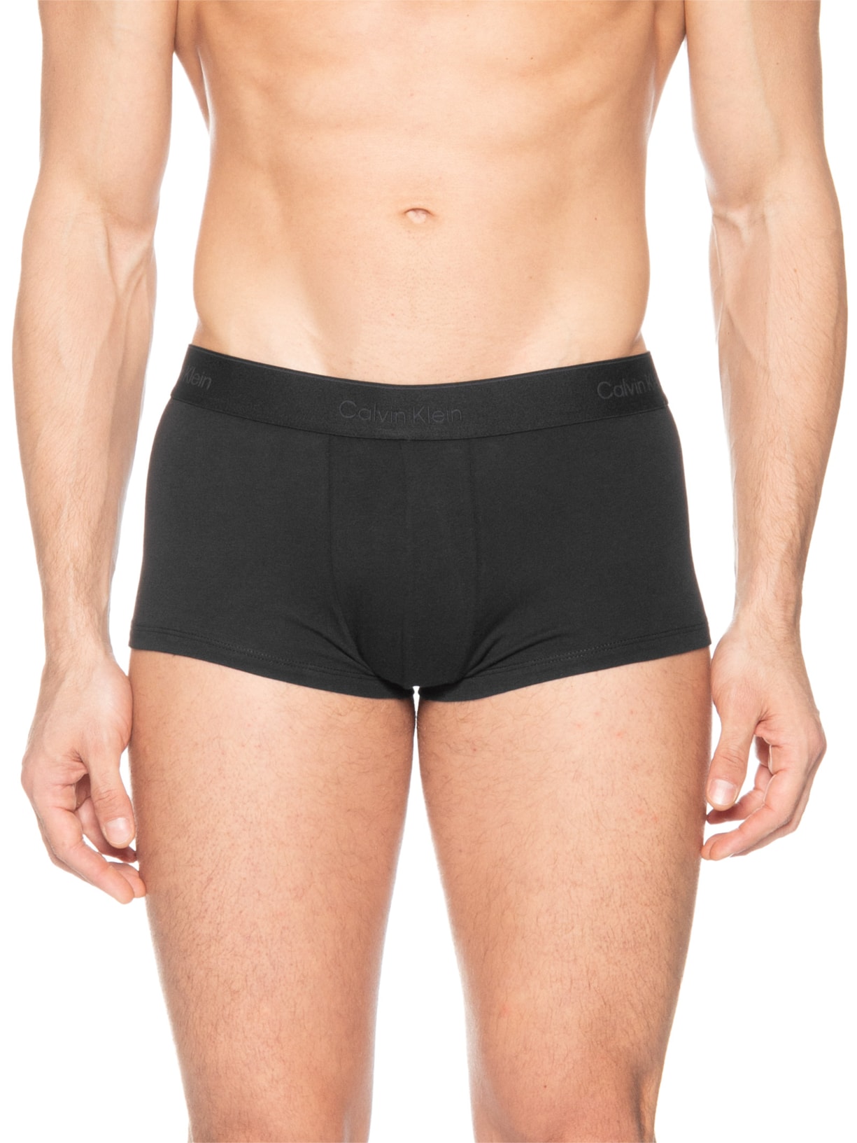 Kit 3 Cuecas Low Rise Trunk Icon Cotton Stretch Preto Calvin Klein Underwear