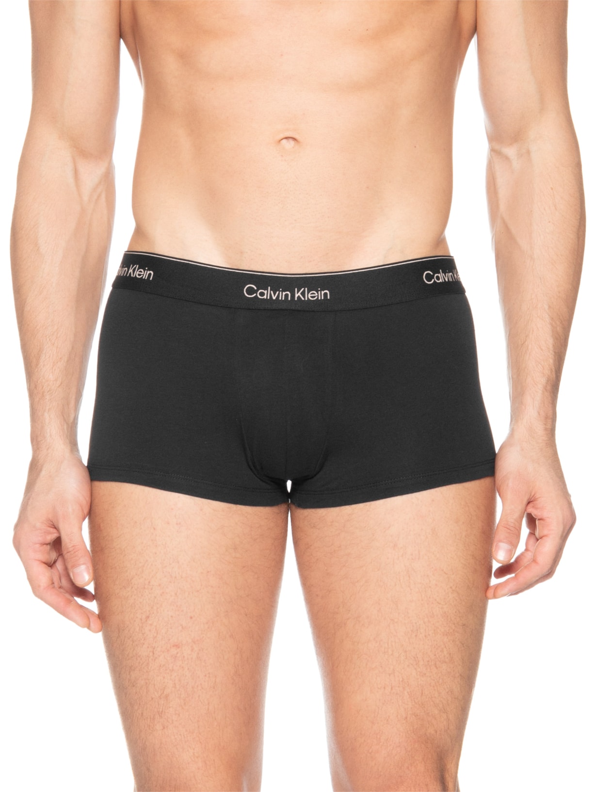 Kit 3 Cuecas Low Rise Trunk Icon Cotton Stretch Preto Calvin Klein Underwear