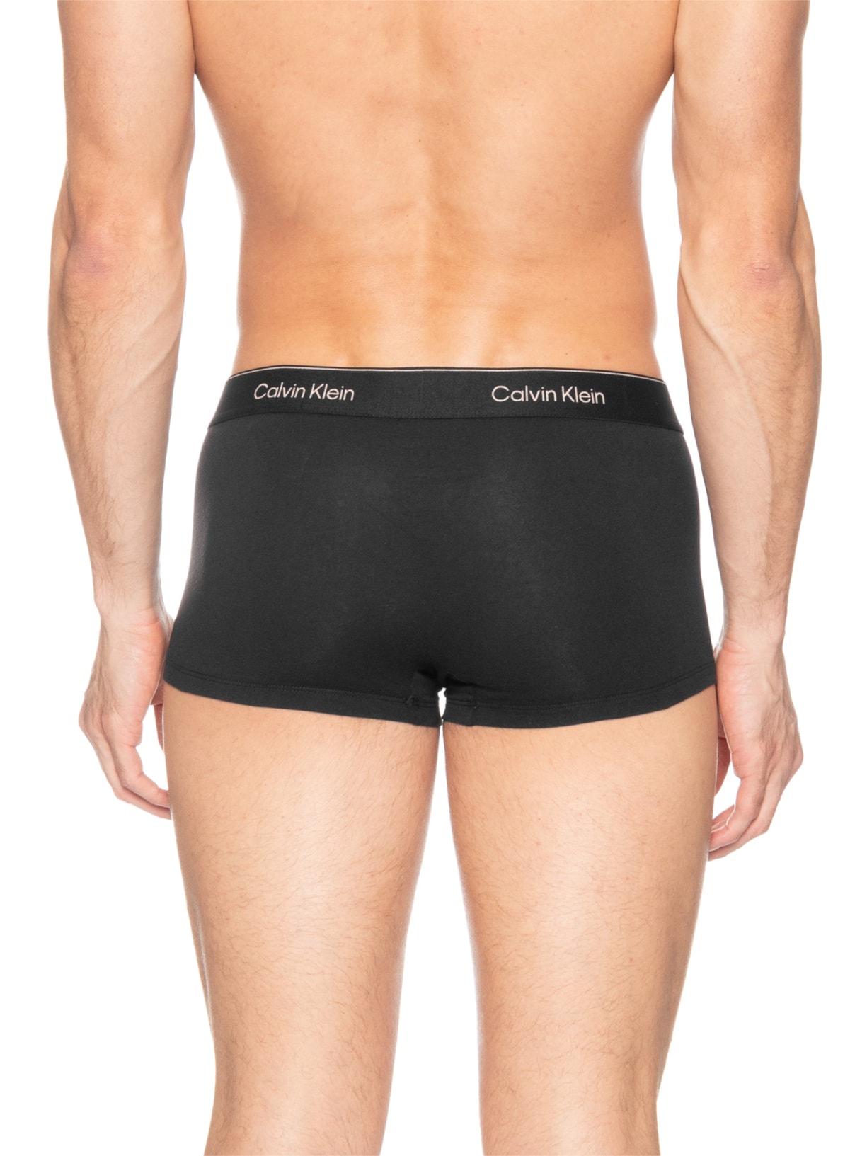 Kit 3 Cuecas Low Rise Trunk Icon Cotton Stretch Preto Calvin Klein Underwear