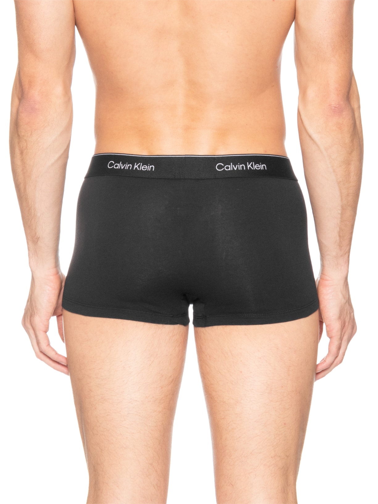 Kit 3 Cuecas Low Rise Trunk Icon Cotton Stretch Preto Calvin Klein Underwear