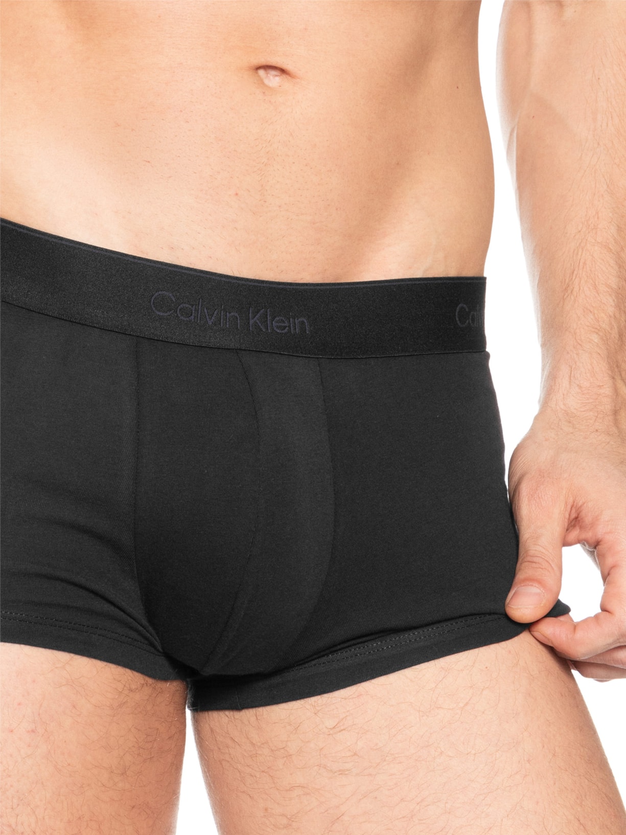 Kit 3 Cuecas Low Rise Trunk Icon Cotton Stretch Preto Calvin Klein Underwear