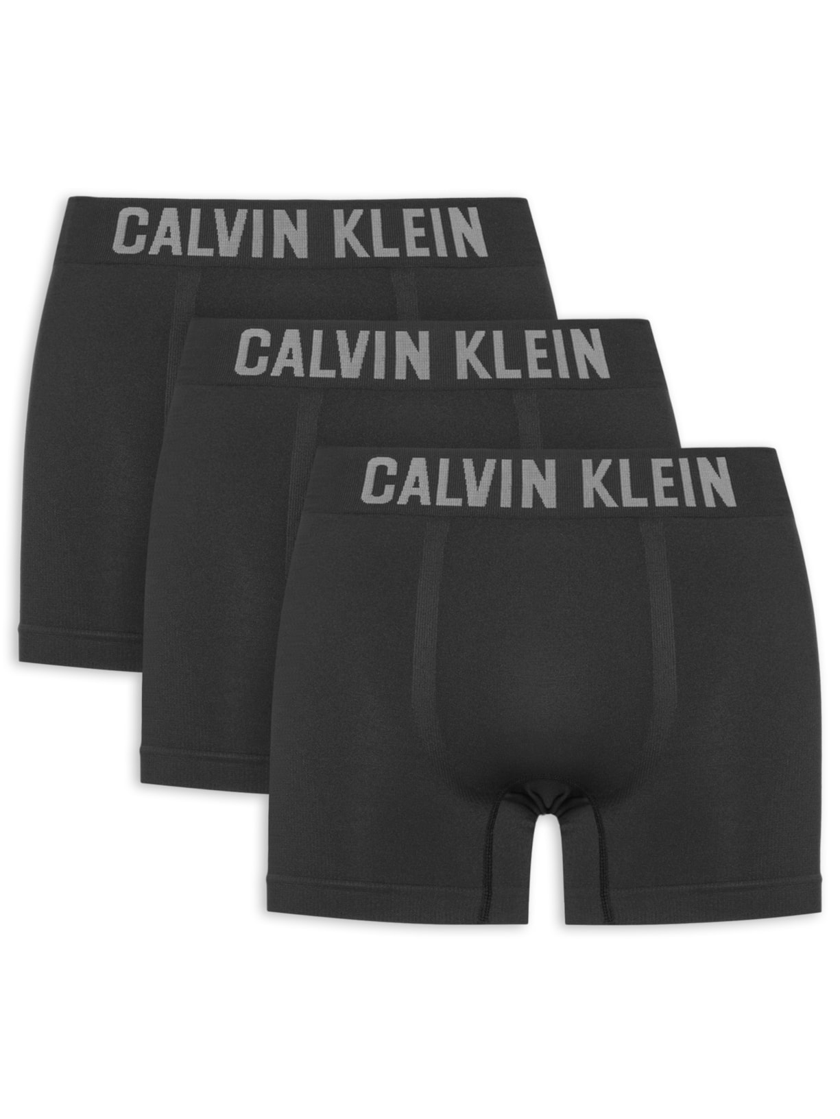 Kit 3 Cuecas Low Rise Trunk Seamless Micro Preto Calvin Klein Underwear