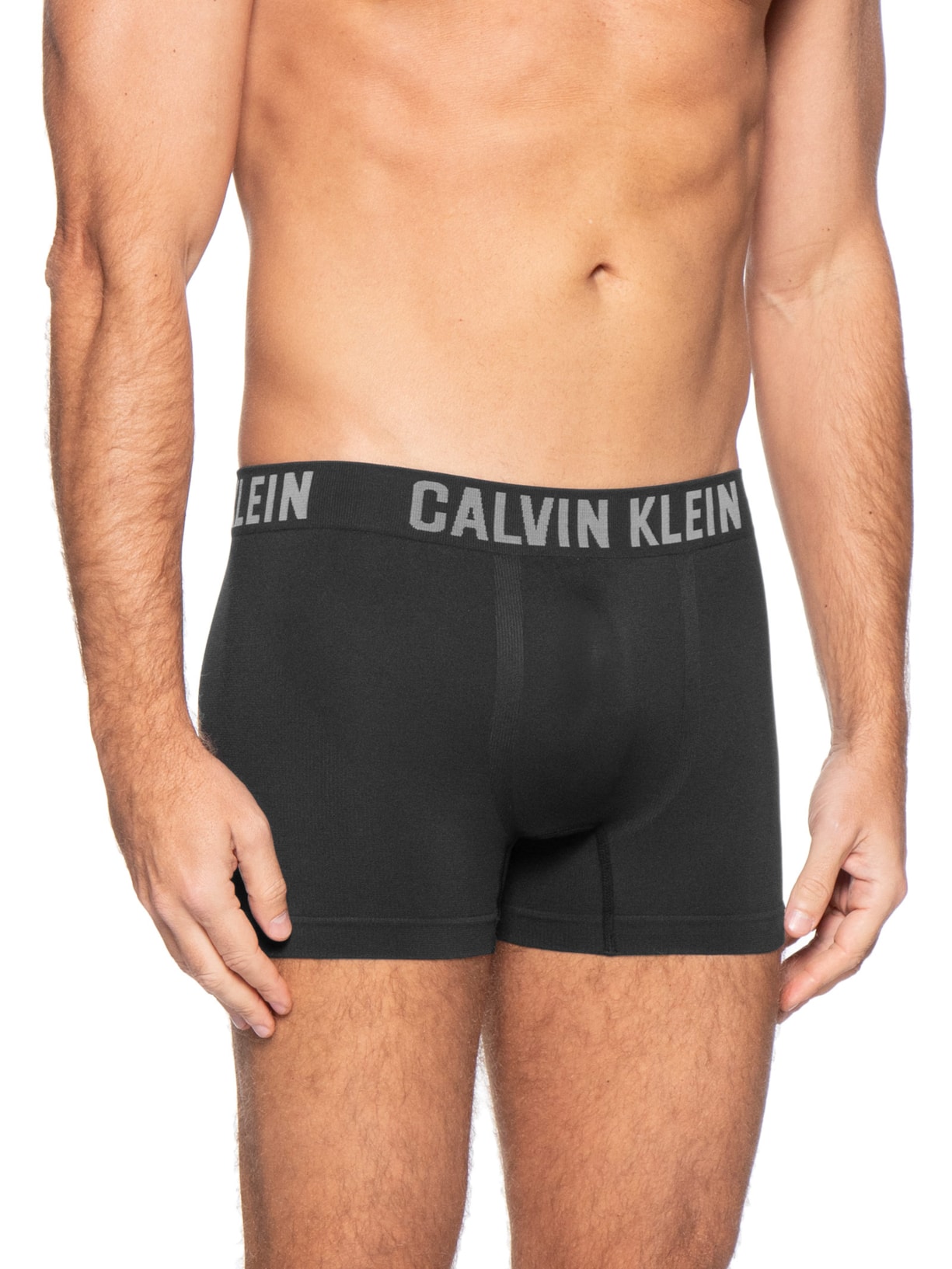 Kit 3 Cuecas Low Rise Trunk Seamless Micro Preto Calvin Klein Underwear