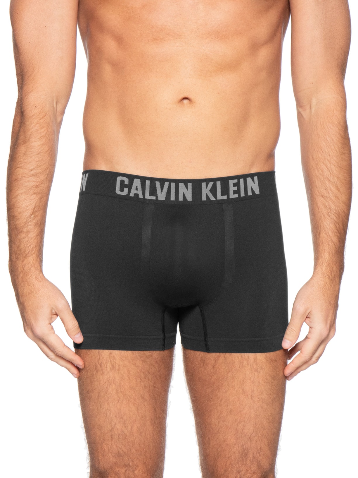 Kit 3 Cuecas Low Rise Trunk Seamless Micro Preto Calvin Klein Underwear