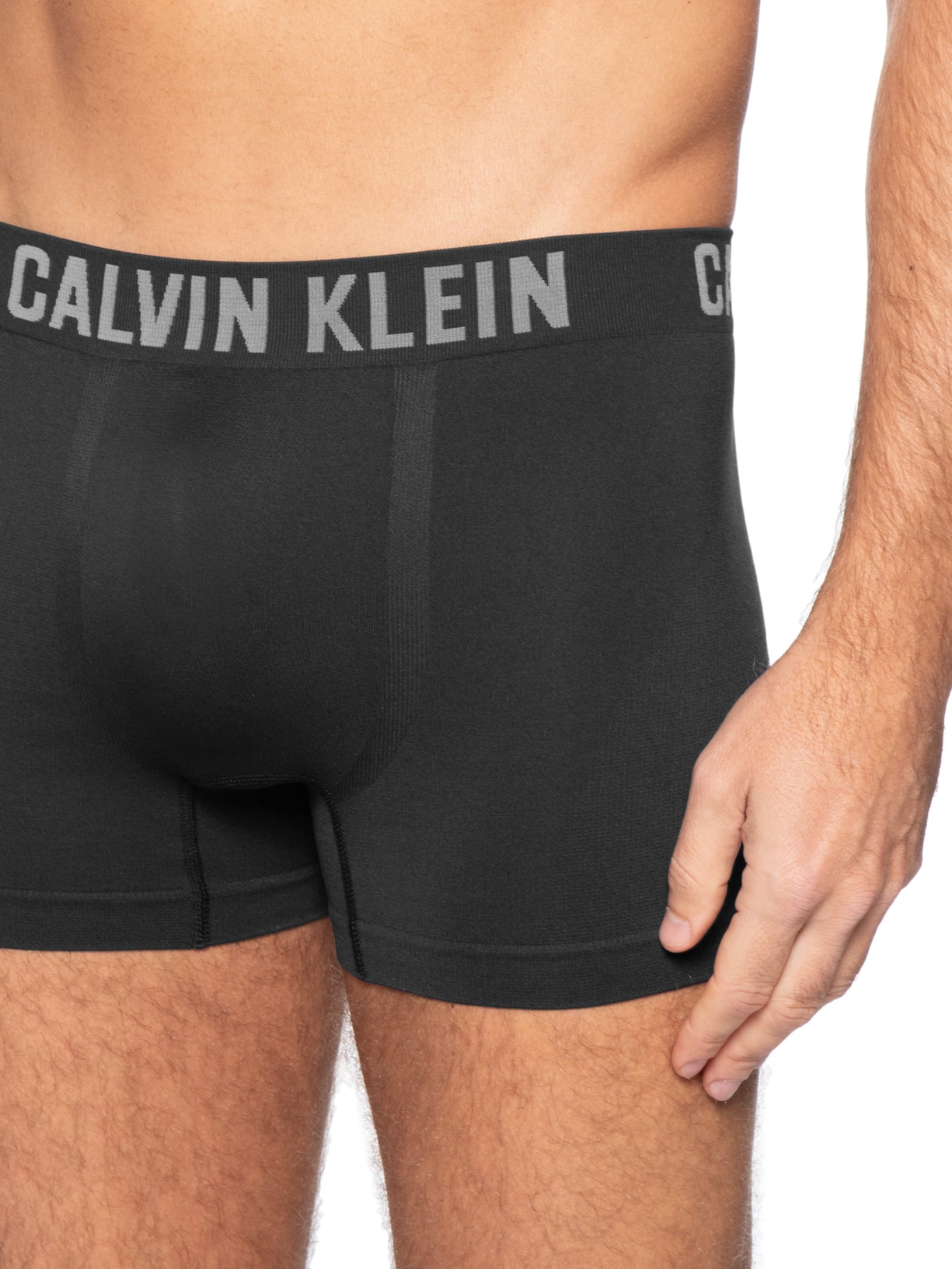 Kit 3 Cuecas Low Rise Trunk Seamless Micro Preto Calvin Klein Underwear