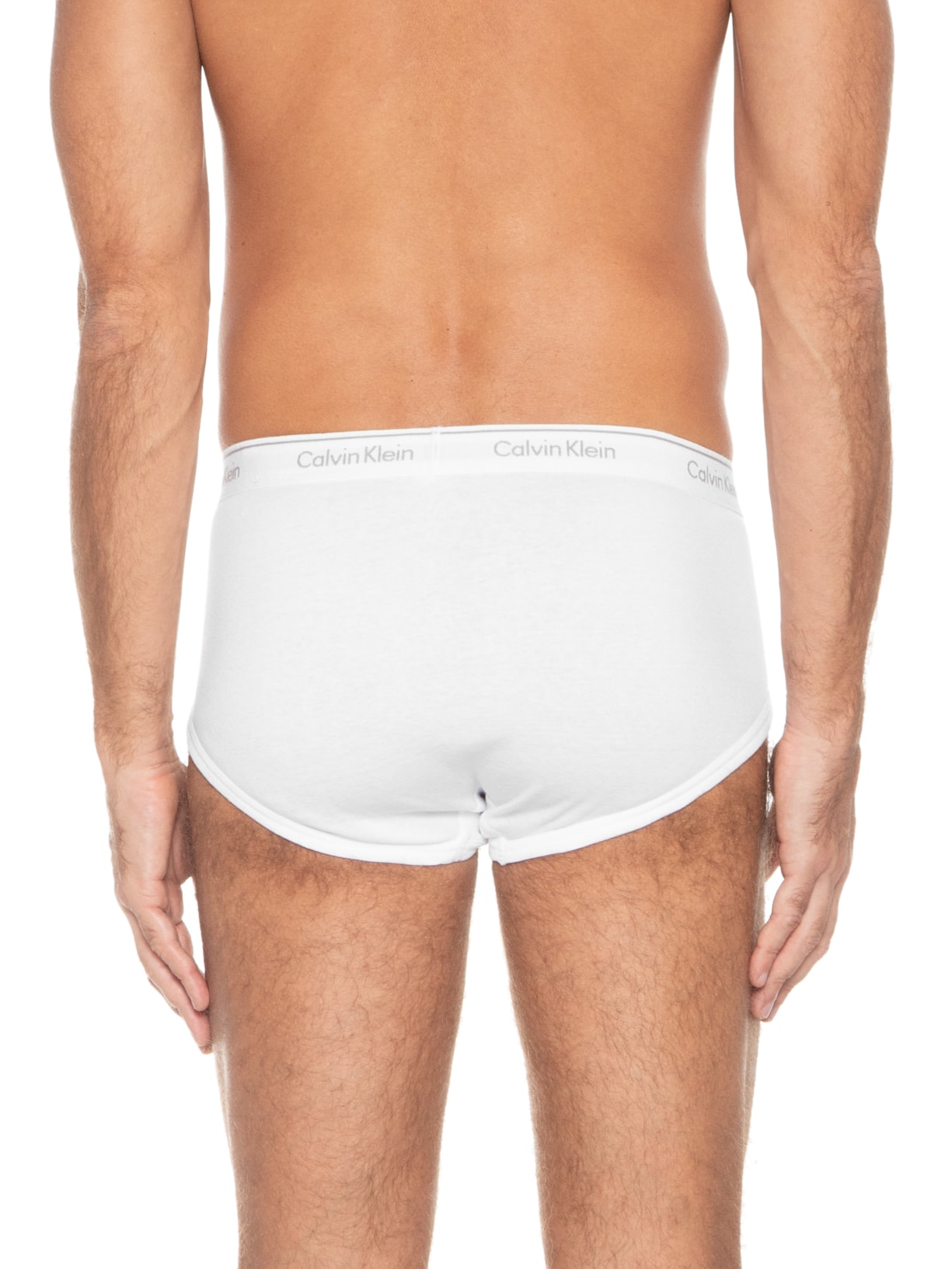 Kit 3 Cuecas Masculinas Brief Em Ribana De Algodão Branco Calvin Klein Underwear
