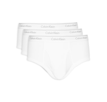 Kit 3 Cuecas Masculinas Brief Em Ribana De Algodão - Branco