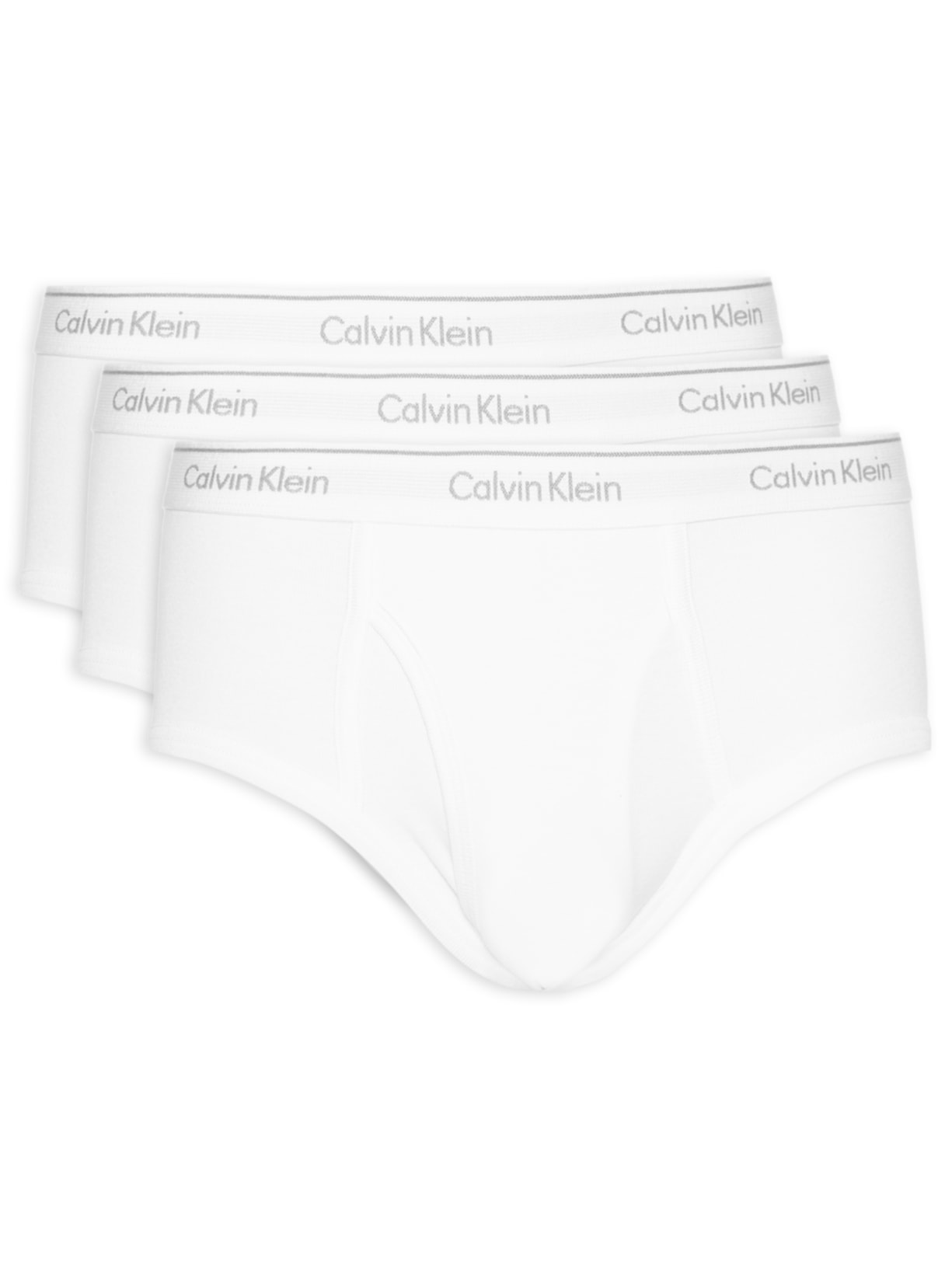 Kit 3 Cuecas Masculinas Brief Em Ribana De Algodão - Branco