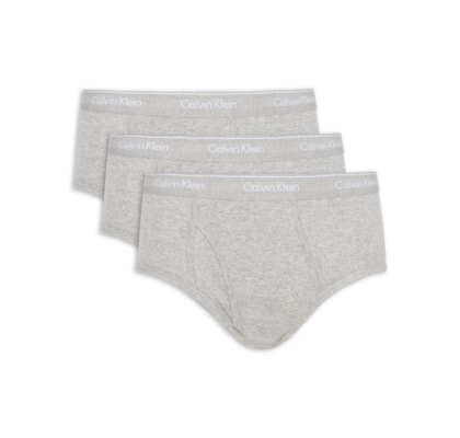 Kit 3 Cuecas Masculinas Brief Em Ribana De Algodão - Cinza