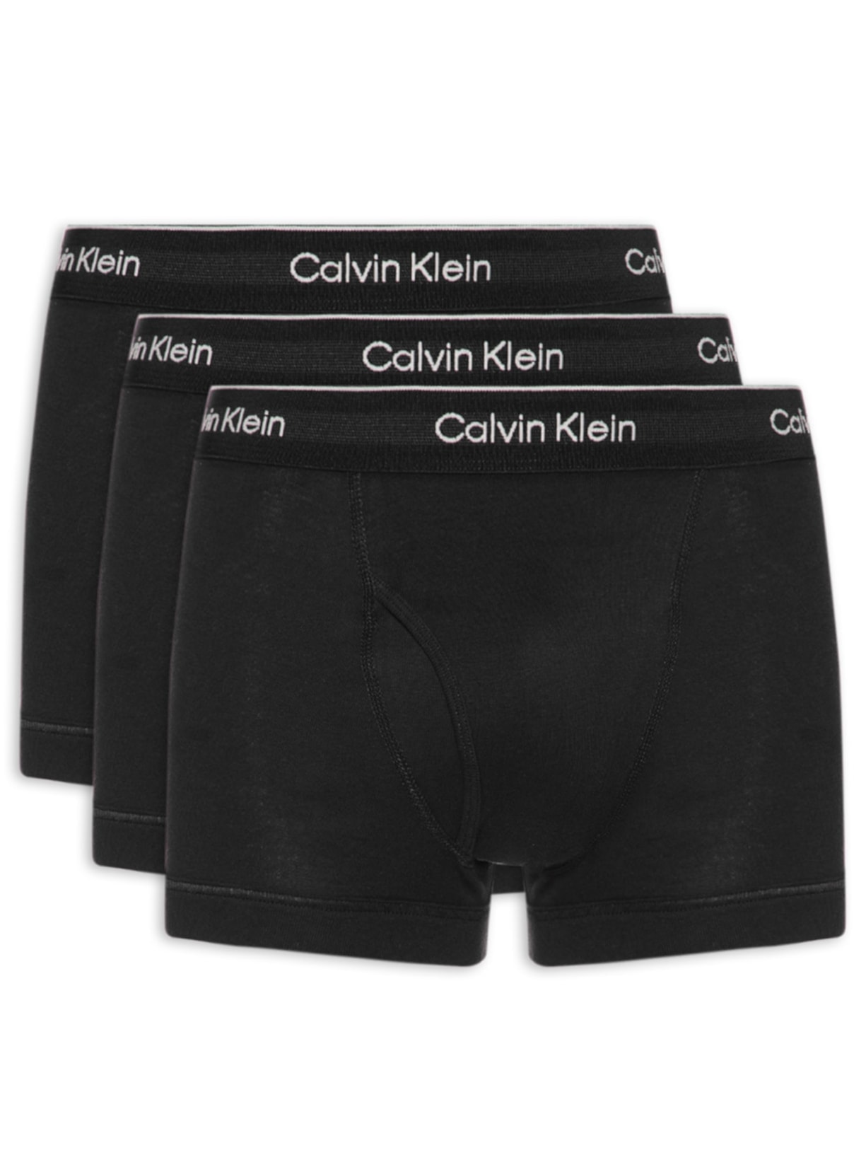 Kit 3 Cuecas Masculinas Brief Em Ribana De Algodão Preto Calvin Klein Underwear