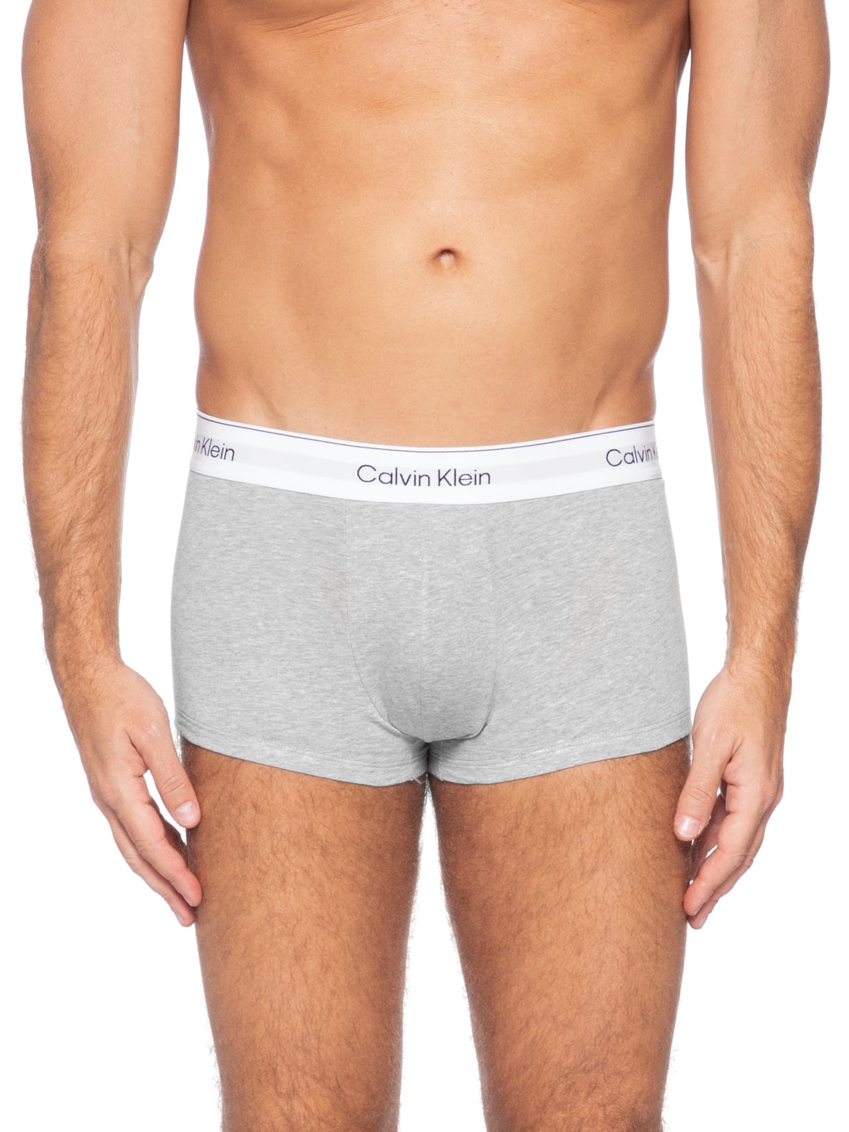 Kit 3 Cuecas Masculinas Low Rise Trunk Icon Cotton Cinza Calvin Klein Underwear