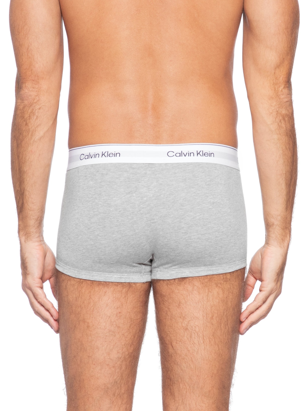 Kit 3 Cuecas Masculinas Low Rise Trunk Icon Cotton Cinza Calvin Klein Underwear
