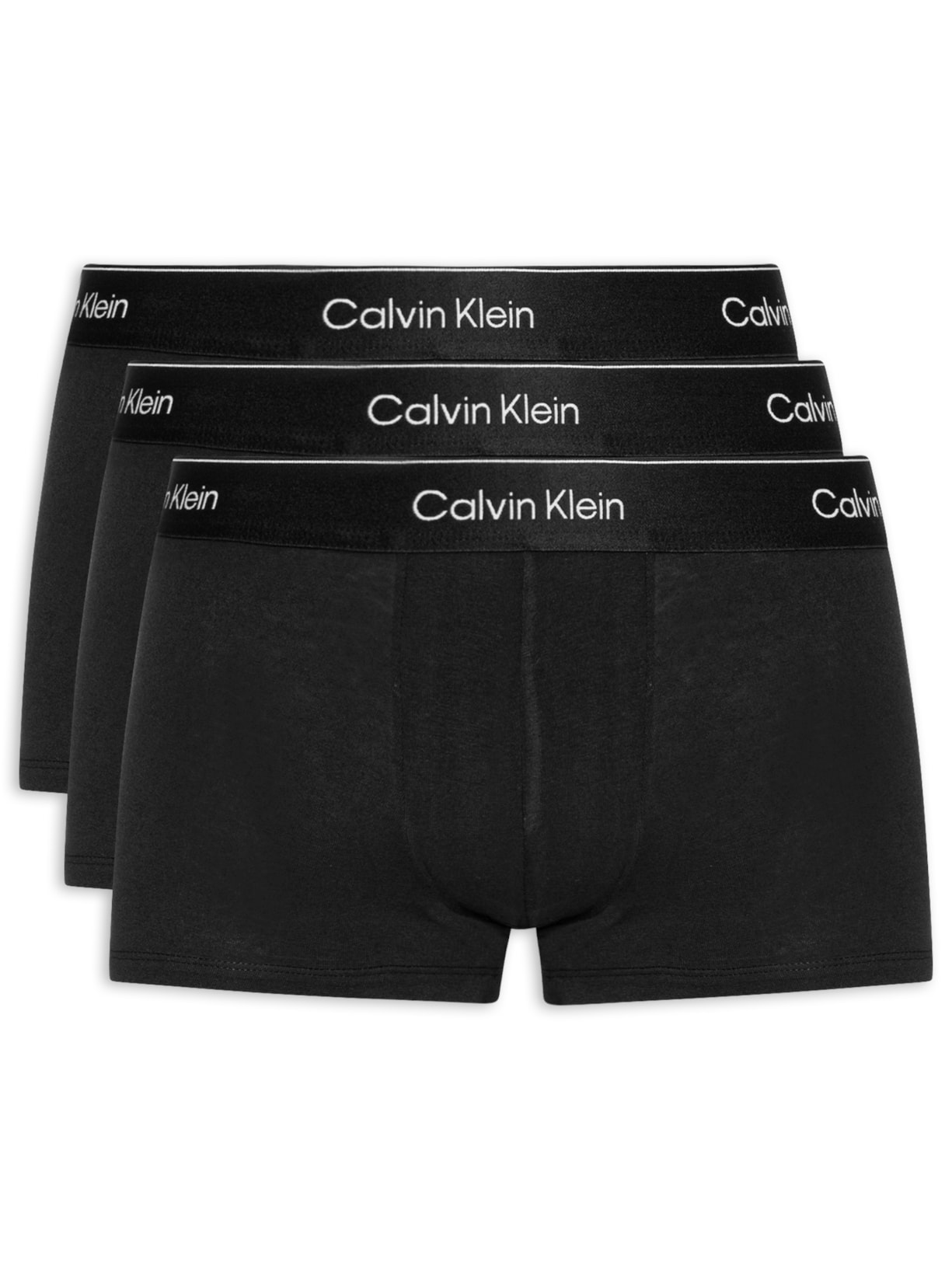 Kit 3 Cuecas Masculinas Low Rise Trunk Icon Cotton Stretch Preto Calvin Klein Underwear