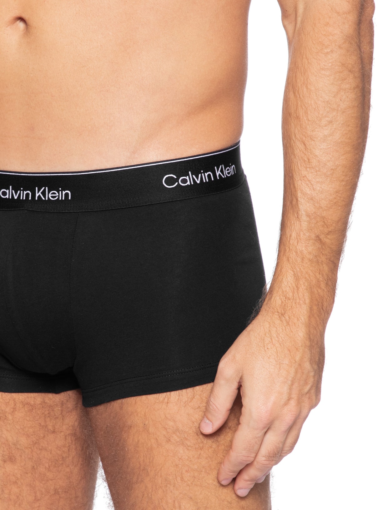 Kit 3 Cuecas Masculinas Low Rise Trunk Icon Cotton Stretch Preto Calvin Klein Underwear