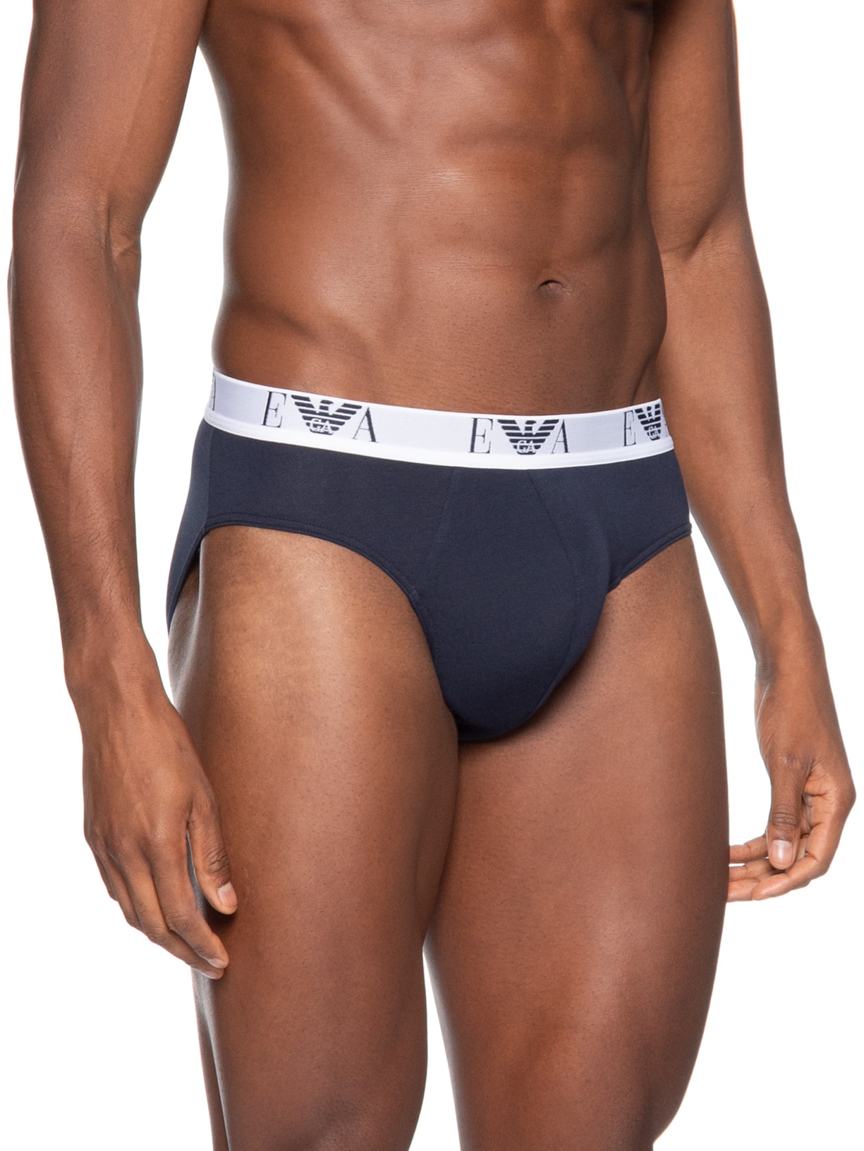 Kit 3 Cuecas Slip Bottom 3 Peças Azul Emporio Armani Bodywear