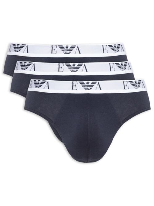 Kit 3 Cuecas Slip Bottom 3 Peças - Azul
