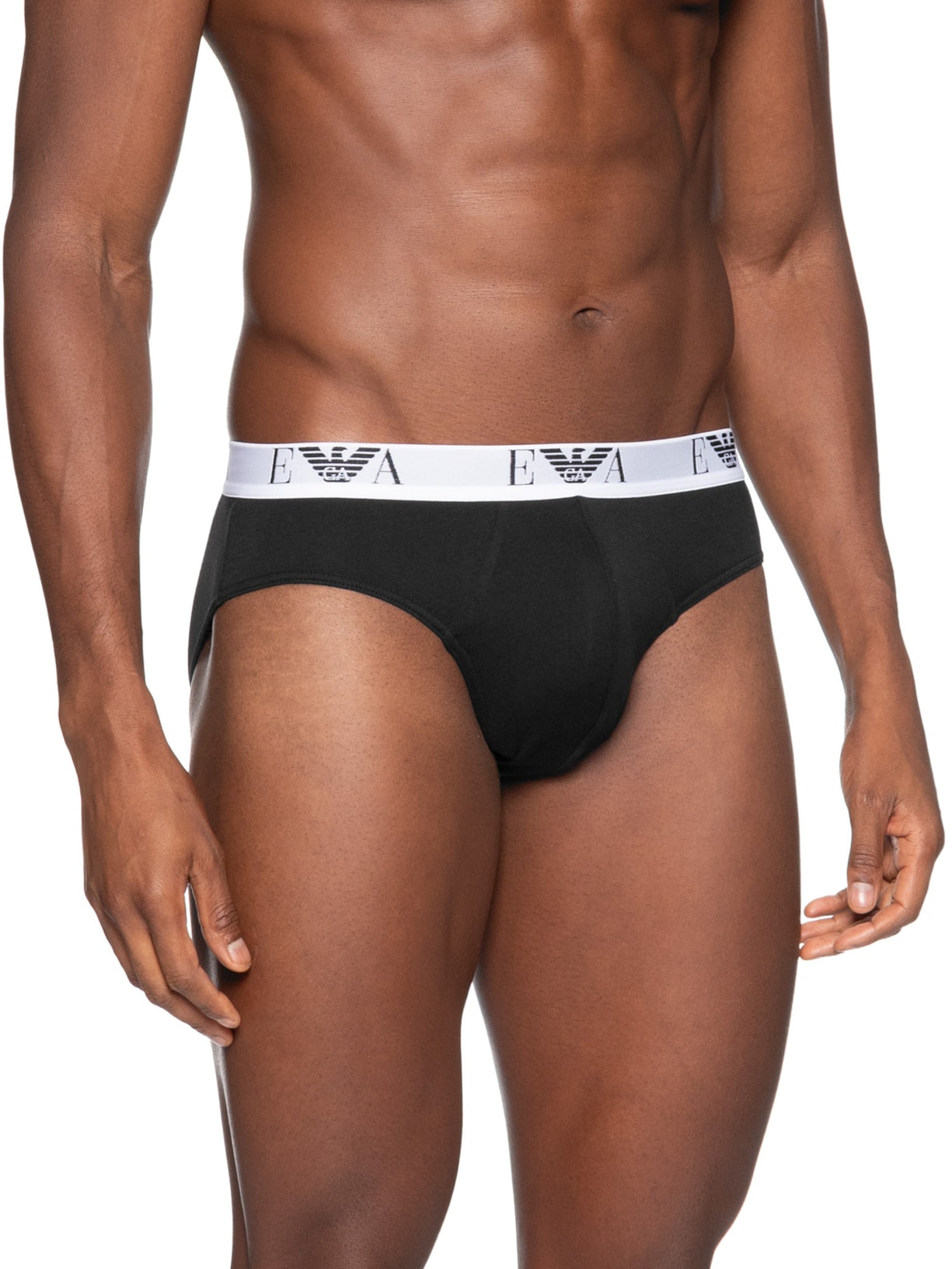 Kit 3 Cuecas Slip Bottom 3 Peças Preto Emporio Armani Bodywear