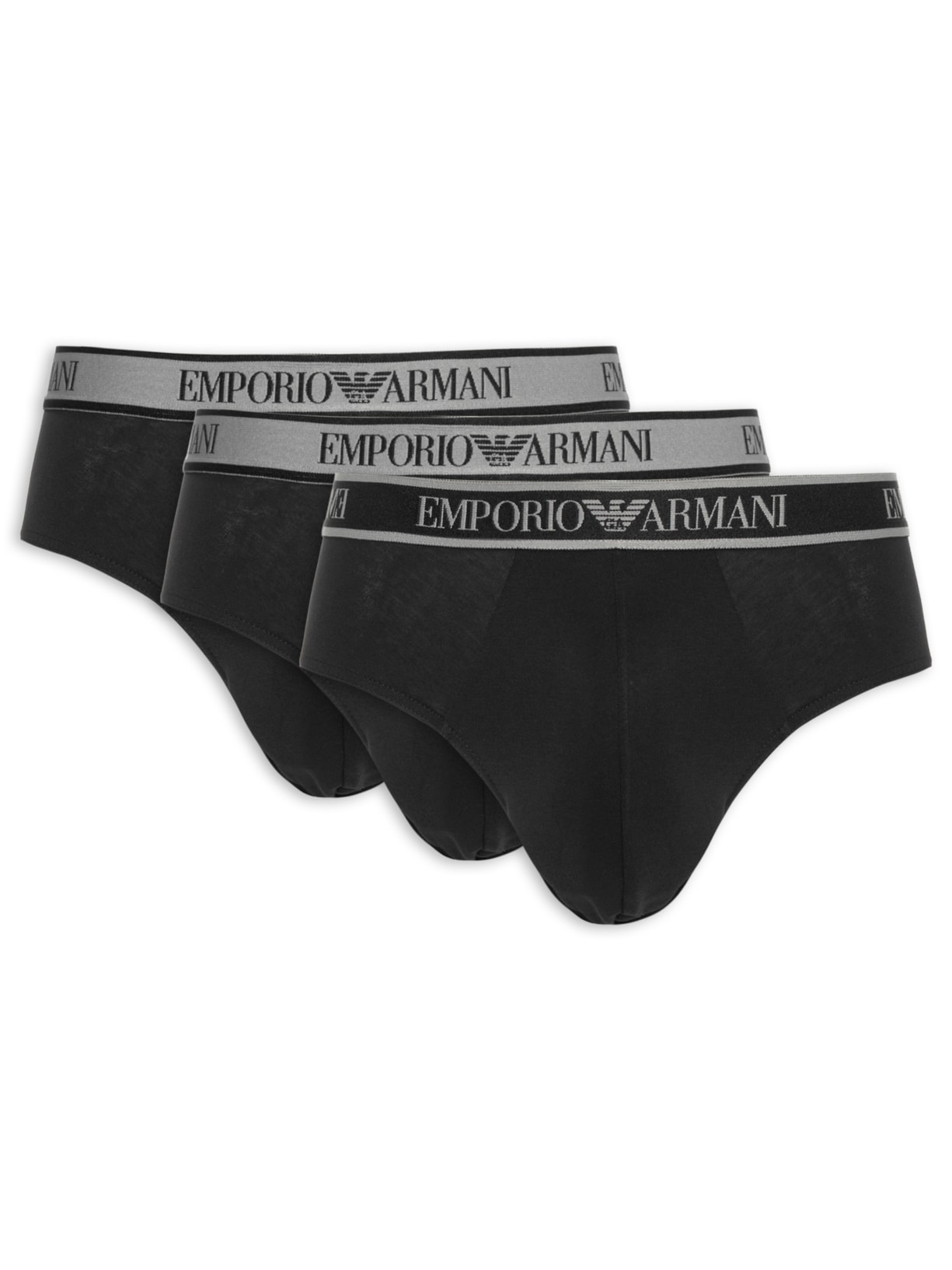 Kit 3 Cuecas Slip Bottom Masculina - Preto