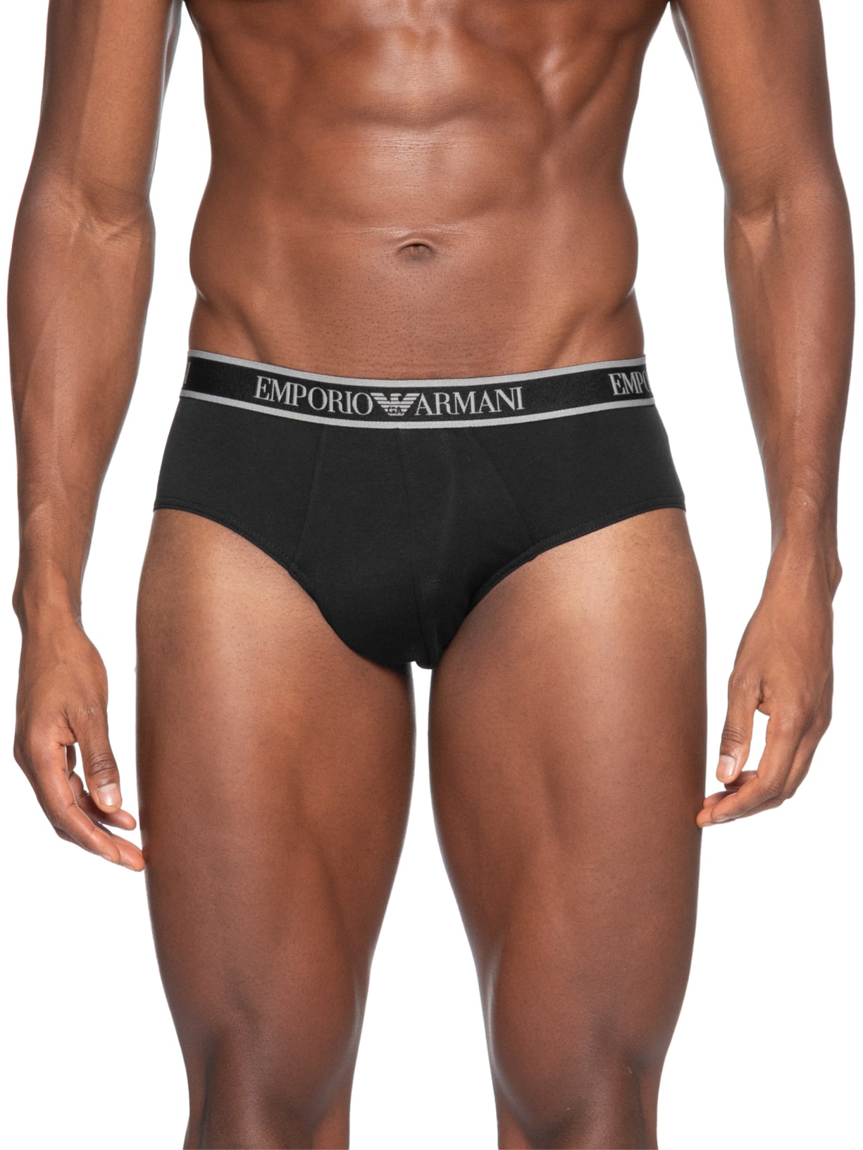 Kit 3 Cuecas Slip Bottom Masculina Preto Emporio Armani Bodywear