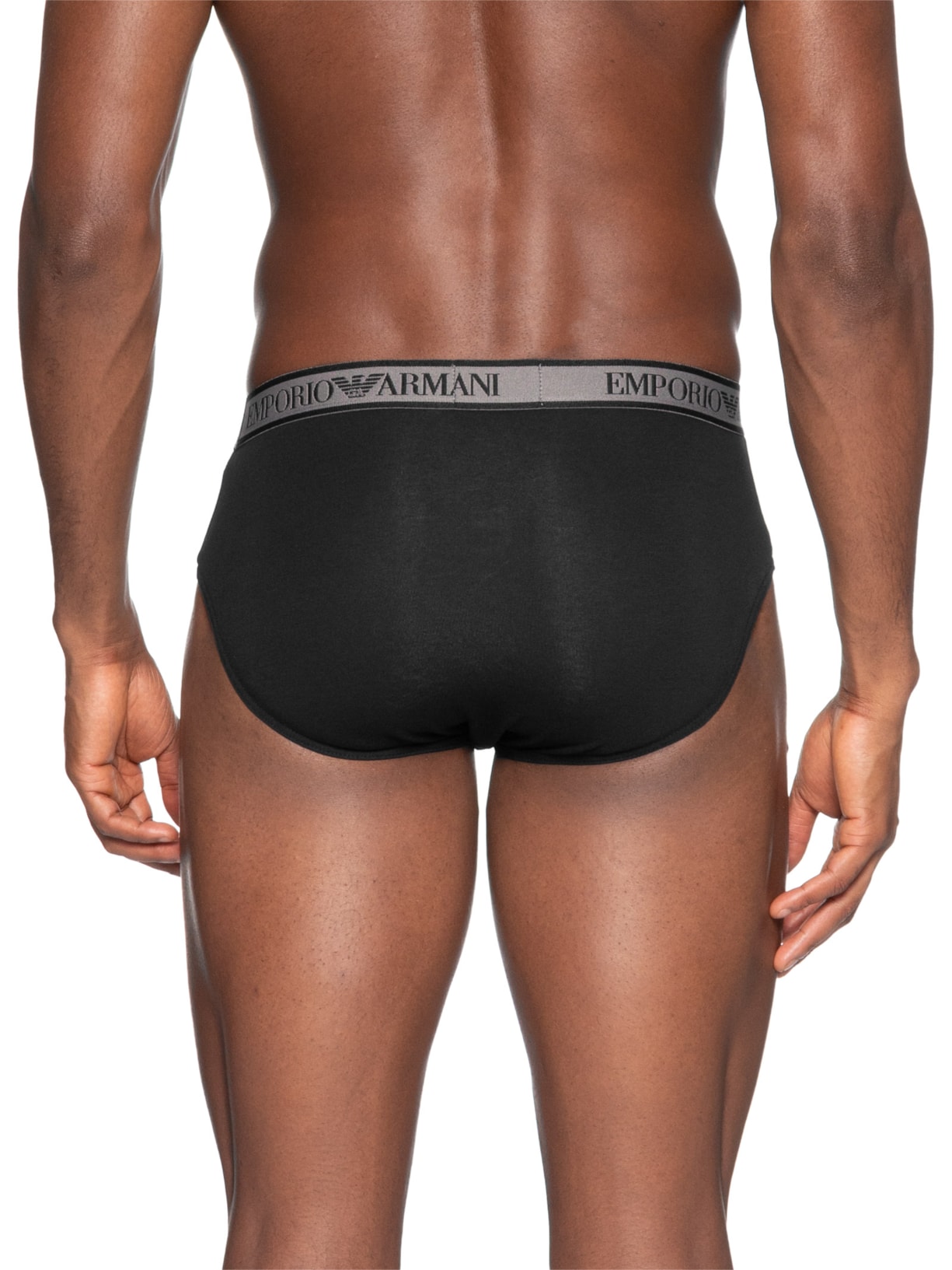 Kit 3 Cuecas Slip Bottom Masculina Preto Emporio Armani Bodywear