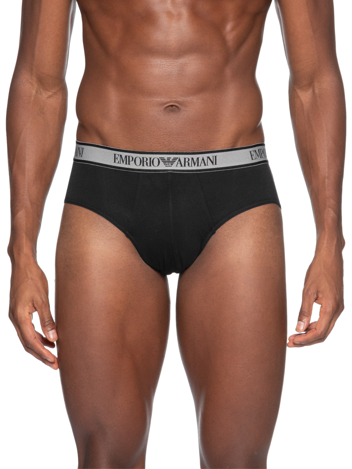 Kit 3 Cuecas Slip Bottom Masculina Preto Emporio Armani Bodywear