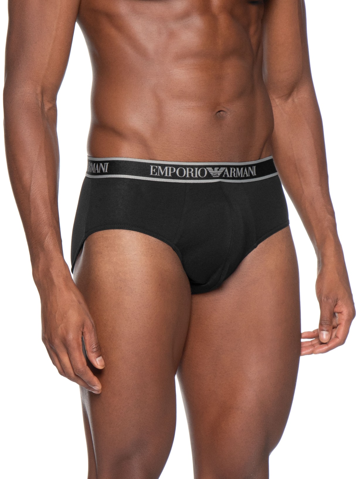 Kit 3 Cuecas Slip Bottom – Preto Emporio Armani Bodywear