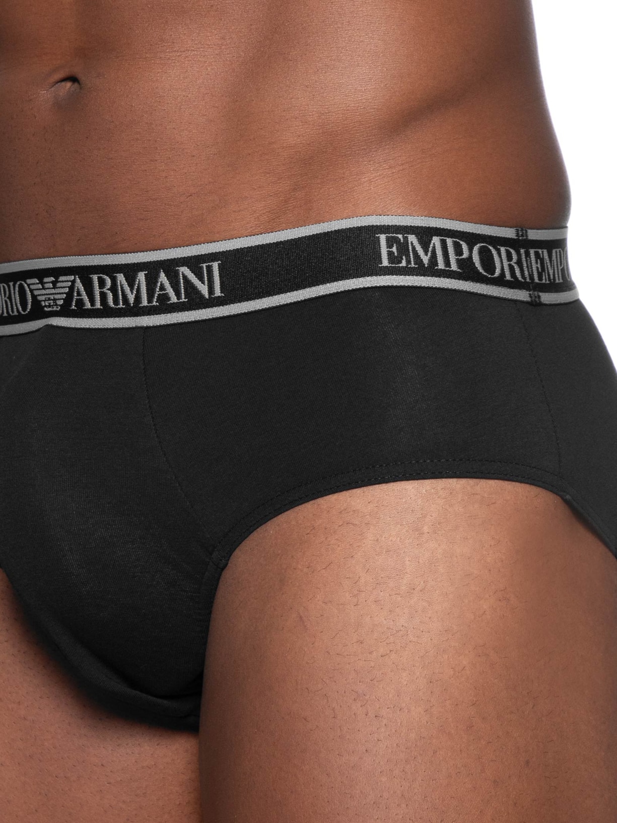 Kit 3 Cuecas Slip Bottom – Preto Emporio Armani Bodywear