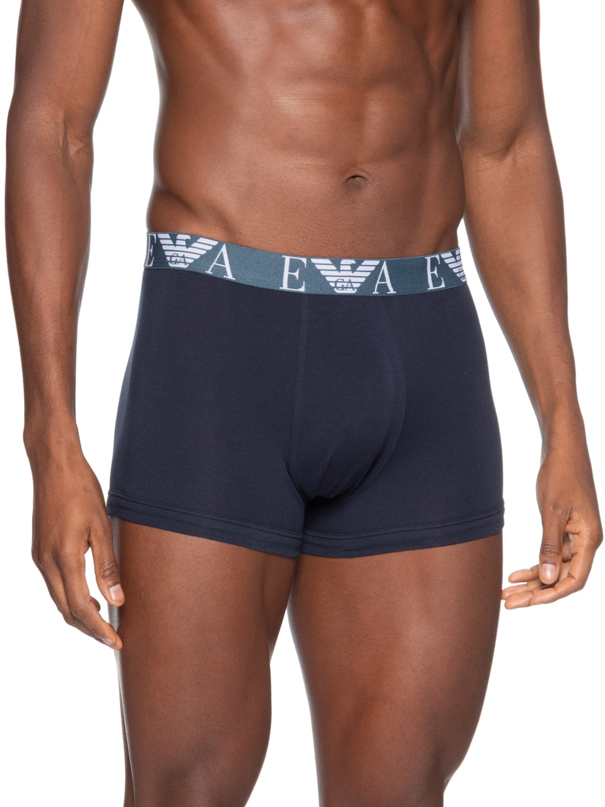 Kit 3 Cuecas Trunk Bottom 3 Peças Azul Emporio Armani Bodywear